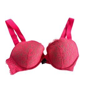 Victoria's Secret Hot Pink Strappy Very Sexy Push-Up Bra Women's 36D